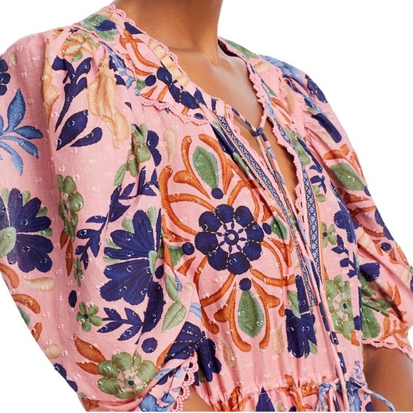 Farm Rio • Seashell Tapestry Short-Sleeve Mini Dress NWOT - Picture 14 of 16